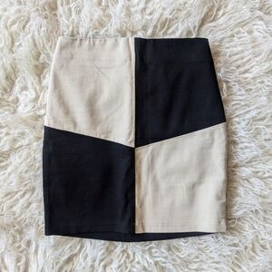 Princess Polly Black and Cream Checkered Mini Skirt